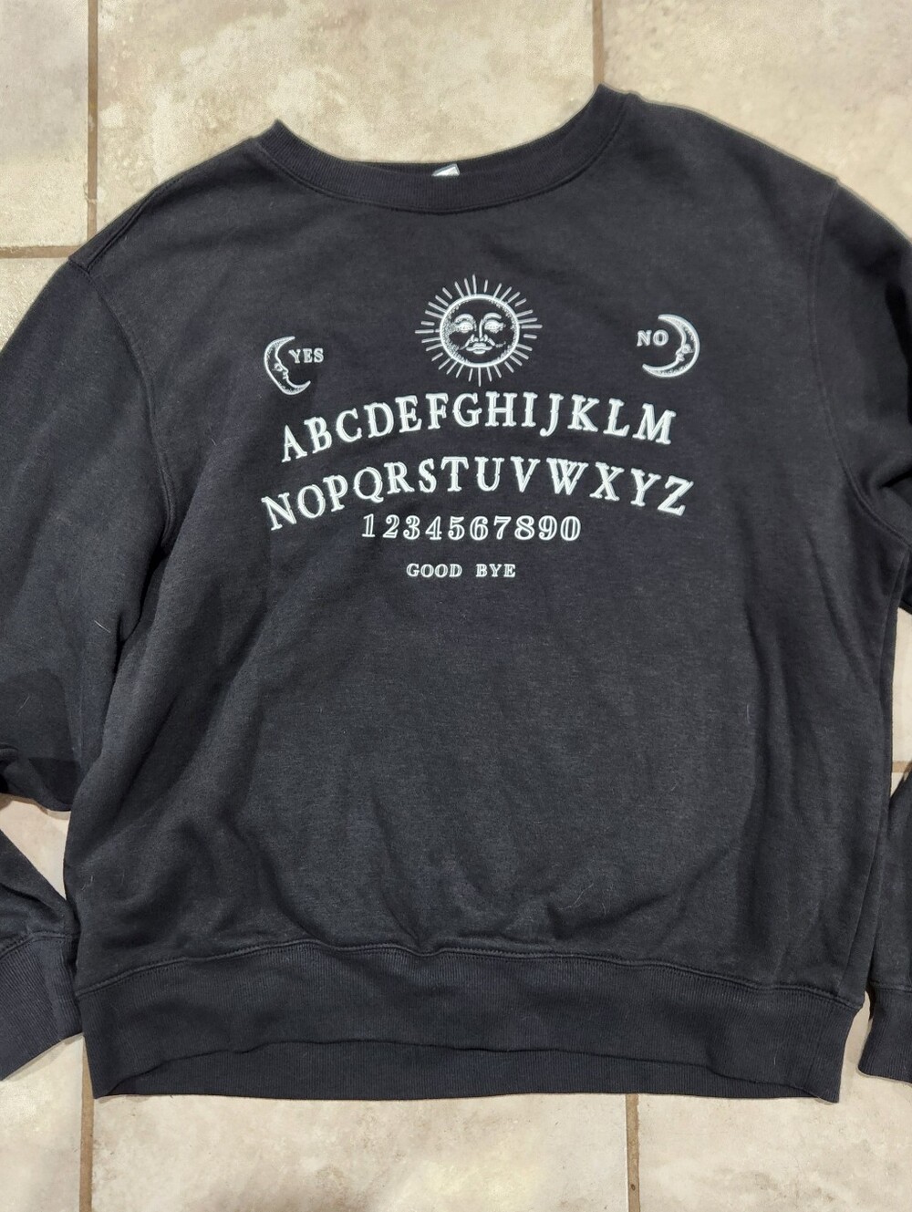 Ouija Women's Ouija Board Print Pullover Sweatshirt Size Xl
